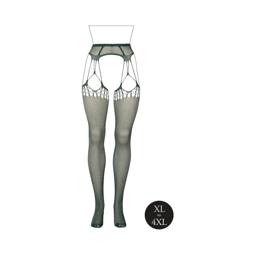 Pantys con Suspensorios Desgarbados Le Desir Verde Medianoche Talla Queen