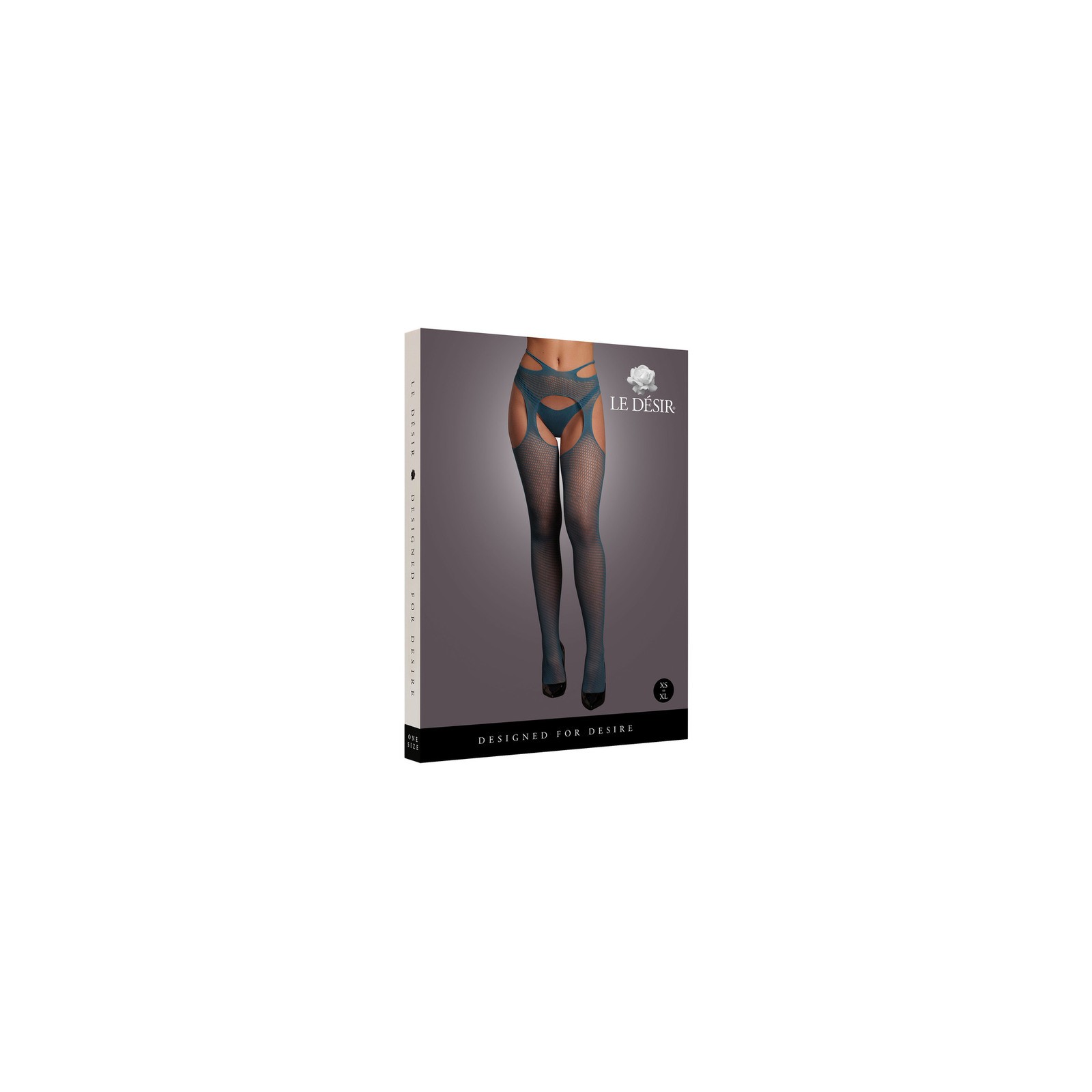 Le Desir Suspender Pantyhose with Strappy Waist Ocean Deep - Elegance