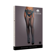 Le Desir Suspender Pantyhose with Strappy Waist Ocean Deep - Elegance