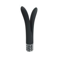 Vibrador Recargable de Silicona Royal Gems Dueling Queens Negro