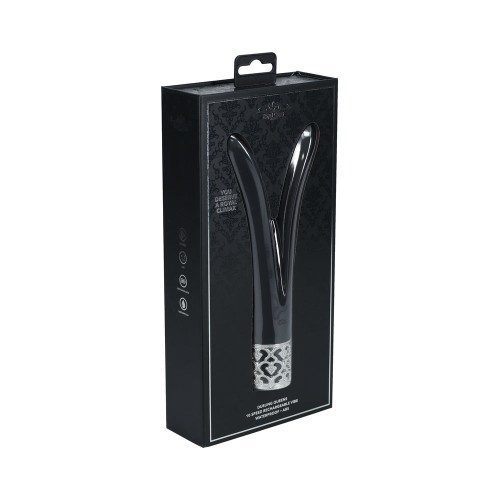 Royal Gems Dueling Queens Silicone Rechargeable Vibrator Black