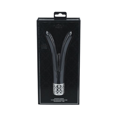 Vibrador Recargable de Silicona Royal Gems Dueling Queens Negro