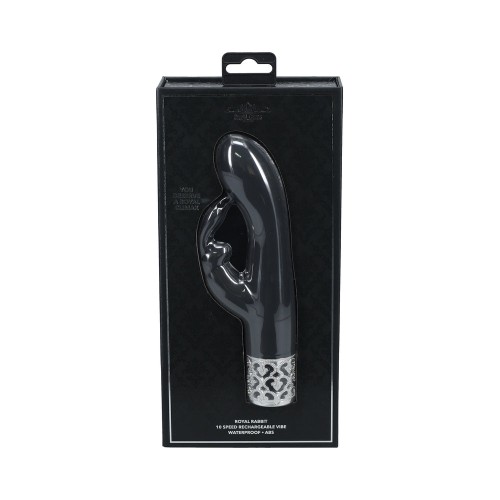 Royal Gems Royal Rabbit Silicone Rechargeable Vibrator Black