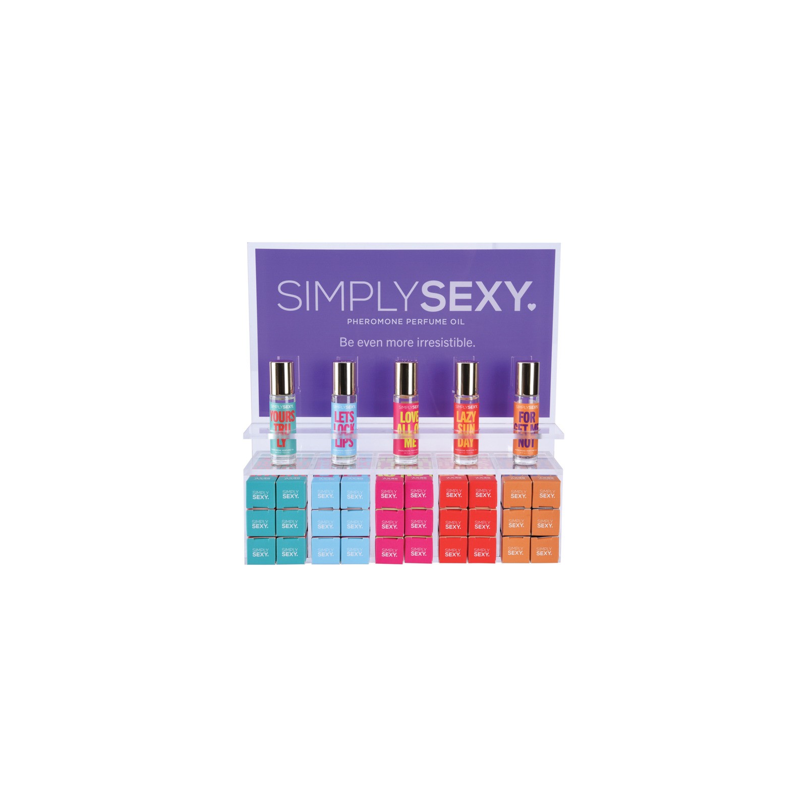 Simply Sexy Pheromone Perfume Oil Display