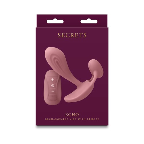 Vibrador Insertable Echo de Secrets con Control Remoto Rosa Polvoriento - Estimulación G-Spot