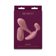 Secrets Echo Insertable Vibe with Remote Dusty Rose - G-Spot Stimulation