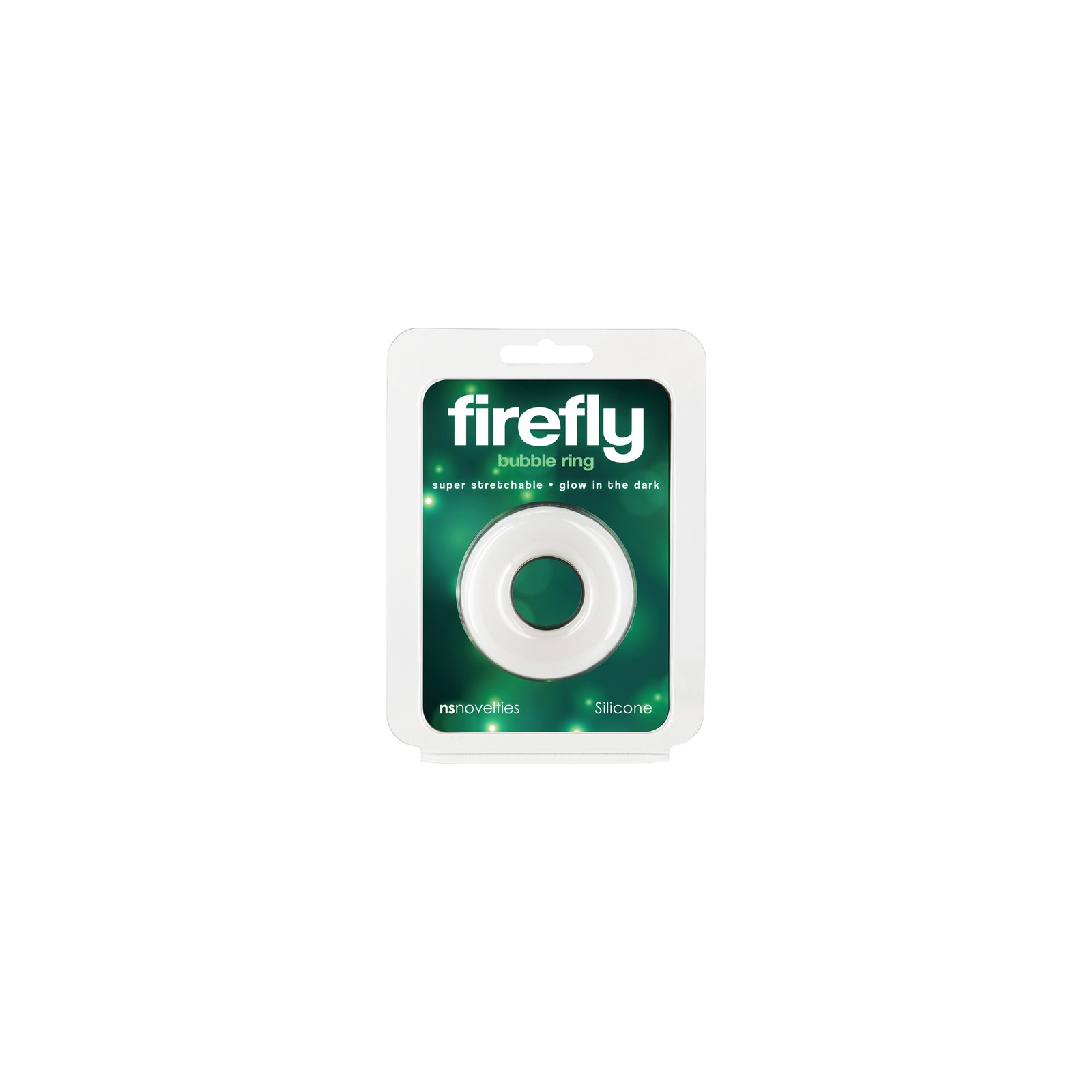 Firefly Bubble Ring Mediano Anilla para el Pene Brillante en la Oscuridad Blanca