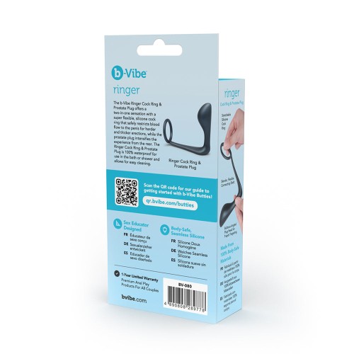 b-Vibe Butties Ringer C-Ring y Plug Prostático para Placer Dual