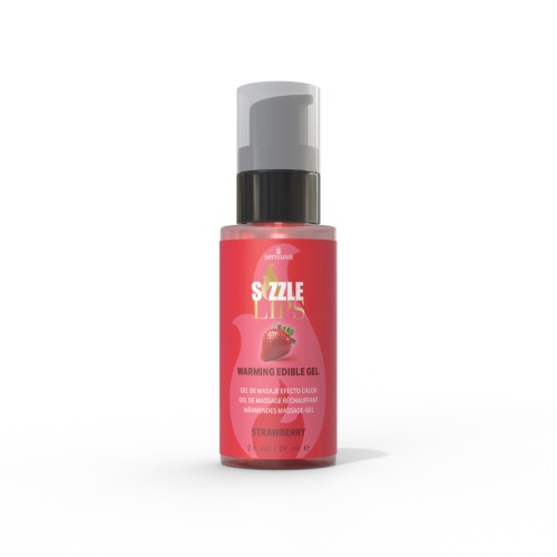 Gel Caliente Sizzle Lips Sabor Fresa de Sensuva