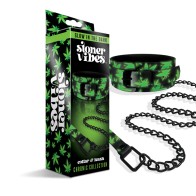 Collar y Correa Glow in the Dark Stoner Vibes para Juego BDSM