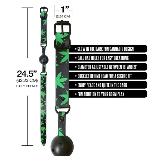 Stoner Vibes Glow in the Dark Breathable Ball Gag