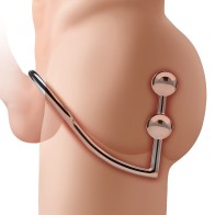 Gancho Anal de Acero Inoxidable con 2 Bolas y Anillo para el Pene