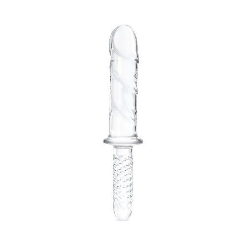 Dildo Doble de 11 pulgadas con Mango y Gordo de Glas