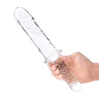 Glas Double Ended Dildo 11 inch Girthy Dildo with Handle