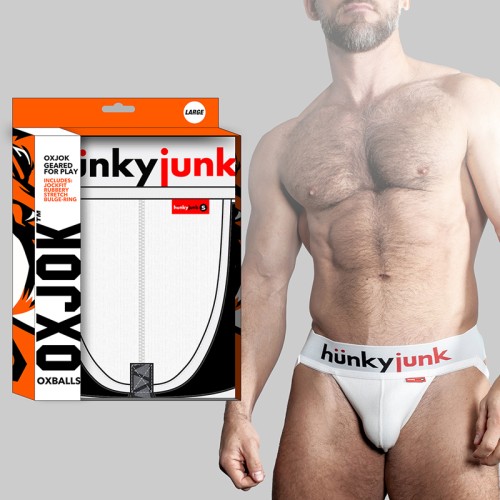 Oxballs Oxjok Hunker Comfy-Pouch Slider-Strap Jock White Snow S