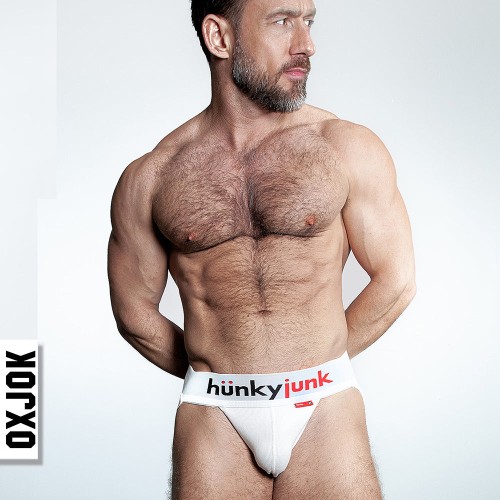 Oxballs Oxjok Hunker Comfy-Pouch Slider-Strap Jock White Snow S