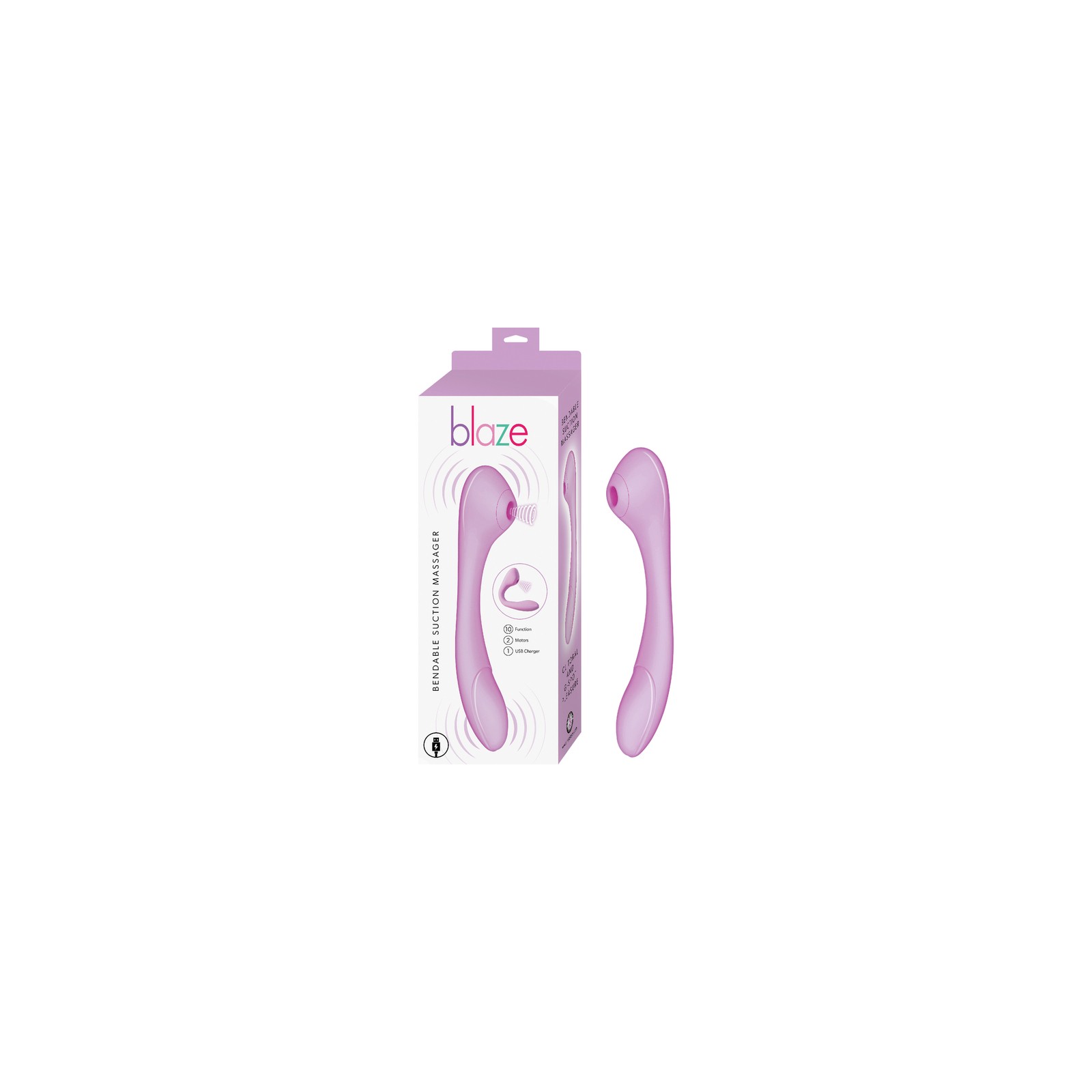 Blaze Bendable Suction Massager Lavender - USB-Rechargeable