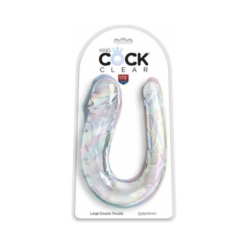 Dildo Clear Double Trouble King Cock - Placer Versátil