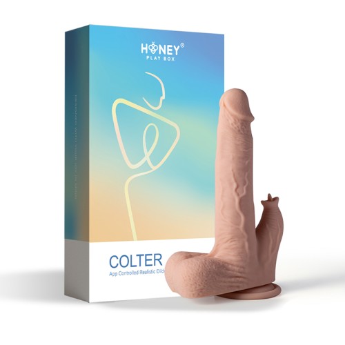 Dildo Colter Controlado por App con Movimiento de Empuje