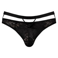 Male Power Lucifer Cut Out Thong - Black L/XL