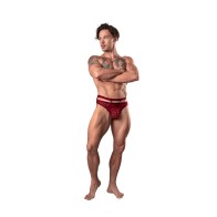 Tanga Cortado Strappy Lucifer Male Power Burdeos L/XL - Estiloso y Cómodo