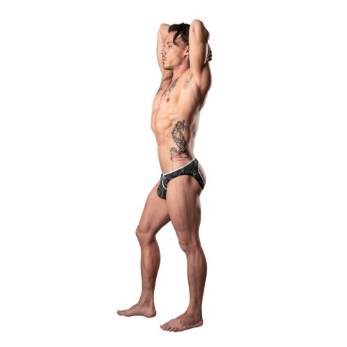 Male Power Marble Mesh Mini Jock Black