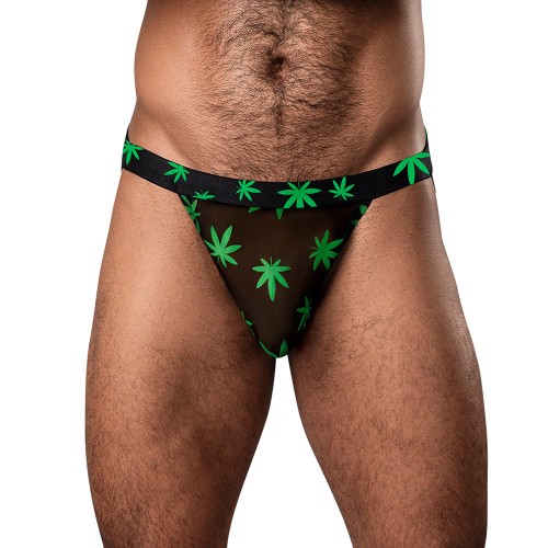 Male Power Hazy Dayz Jock Pot Leaf L XL