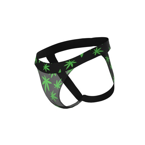 Male Power Hazy Dayz Jock Pot Leaf L XL