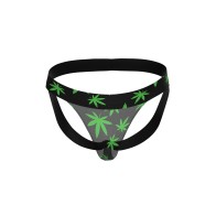 Male Power Hazy Dayz Jock Pot Leaf L XL