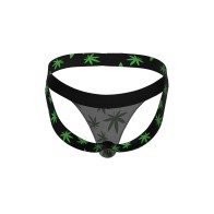 Male Power Hazy Dayz Jock Pot Leaf L XL