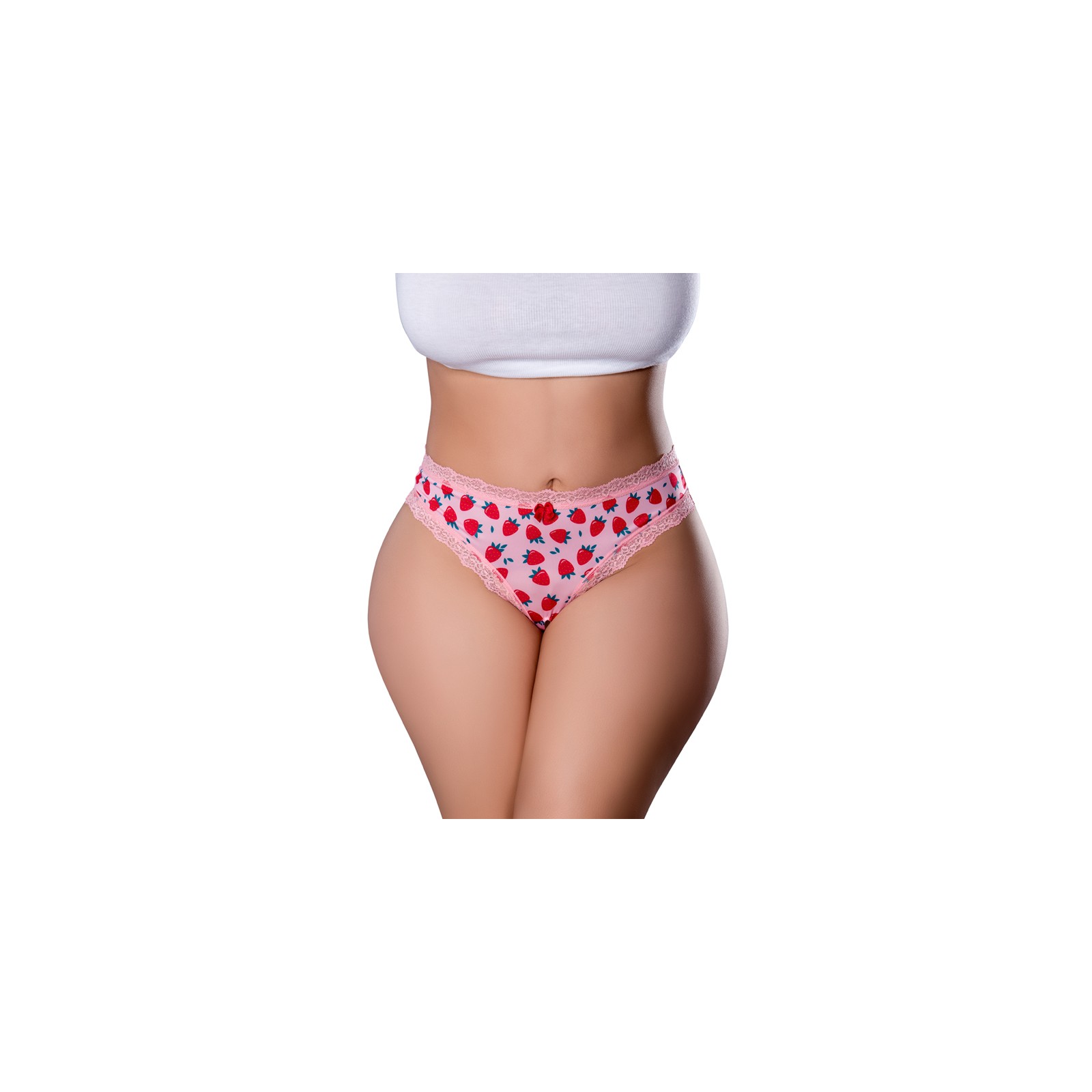 Tanga Crotchless Sweet Treats con Lubricante - Ropa Fantasía