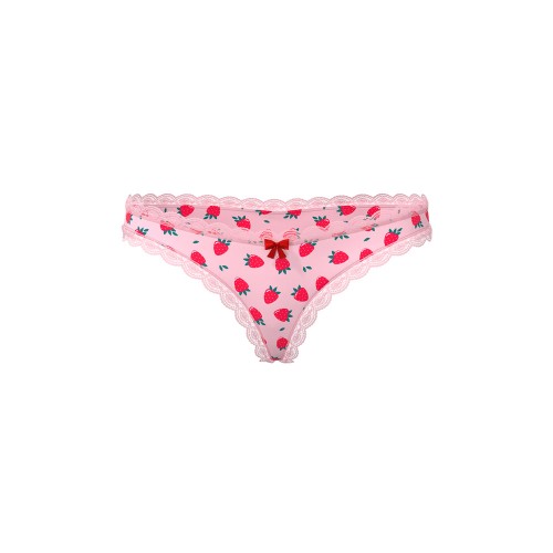 Tanga Crotchless Sweet Treats con Lubricante - Ropa Fantasía