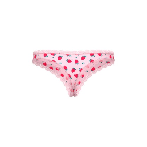 Tanga Crotchless Sweet Treats con Lubricante - Ropa Fantasía