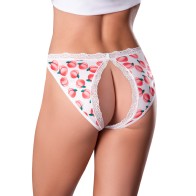 Panty Crotchless Sweet Treats con Lubricante Durazno L/XL