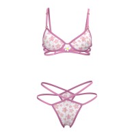 Magic Silk Daisy Bra & Thong Set for Floral Elegance