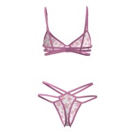 Conjunto de Sujetador y Tanga Daisy Magic Silk para Elegancia Floral