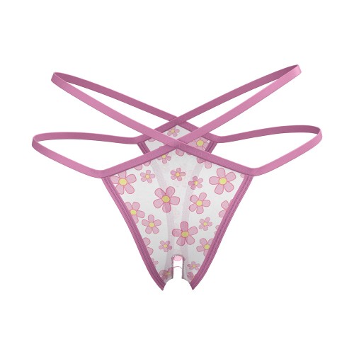 Magic Silk Daisy Split Crotch Thong Queen