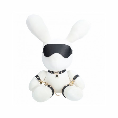 Shots Rabbit Bondage Velvet Stuffy Large White