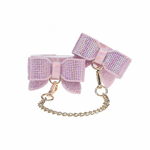 Ouch! Paris Collection Adjustable Leg Cuffs in Pink for BDSM Fun