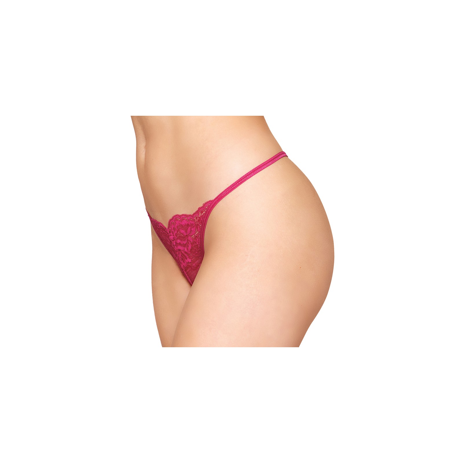 Dreamgirl Lace Open Crotch G-String Beet