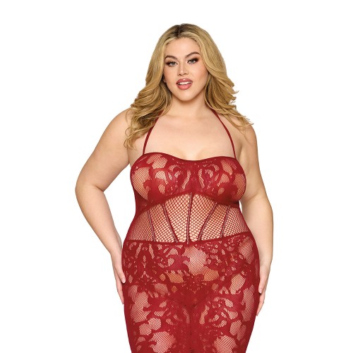 Dreamgirl Oxblood Lace Gown Queen Size