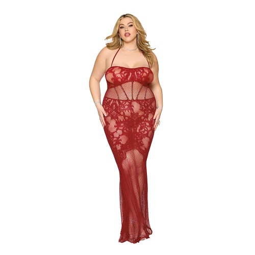 Dreamgirl Oxblood Lace Gown Queen Size