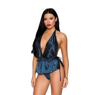 Dreamgirl Satin Plunge Sparkle Teddy