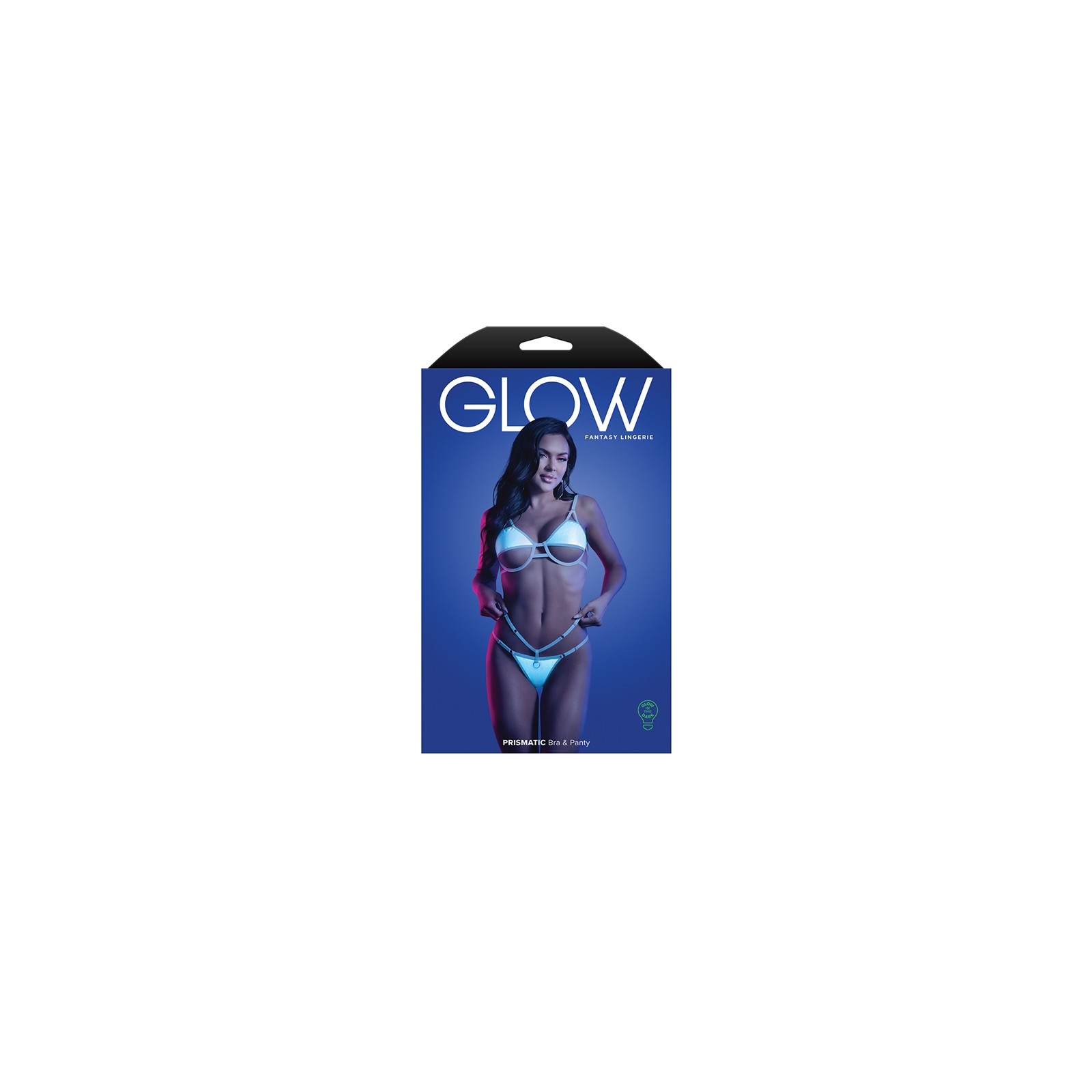 Glow Prismatic Cut-Out Bra & Panty Set for Nighttime Fun