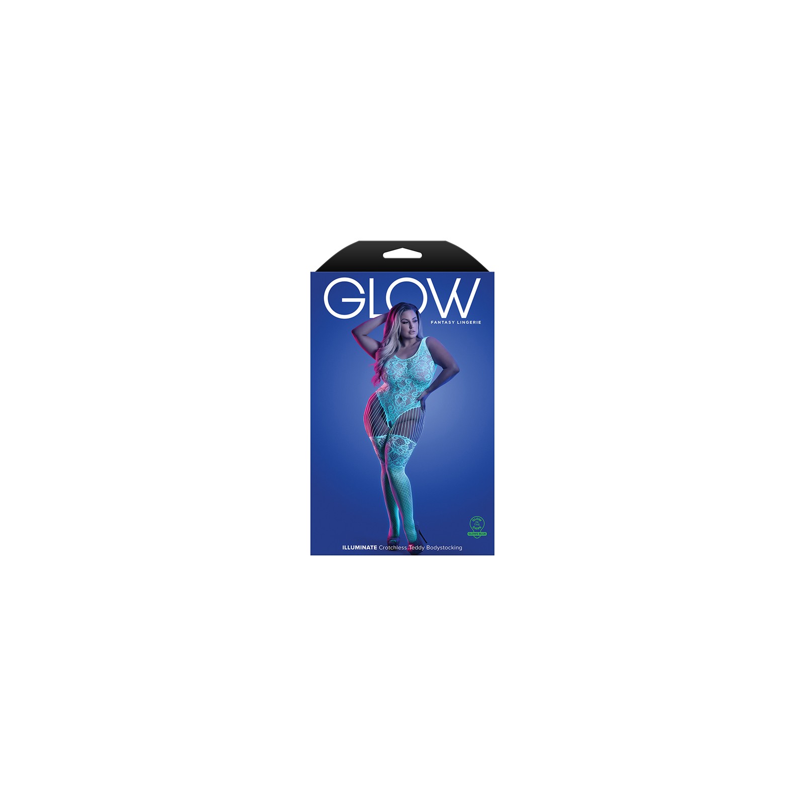 Glow-in-the-Dark Crotchless Teddy Bodystocking Queen Size