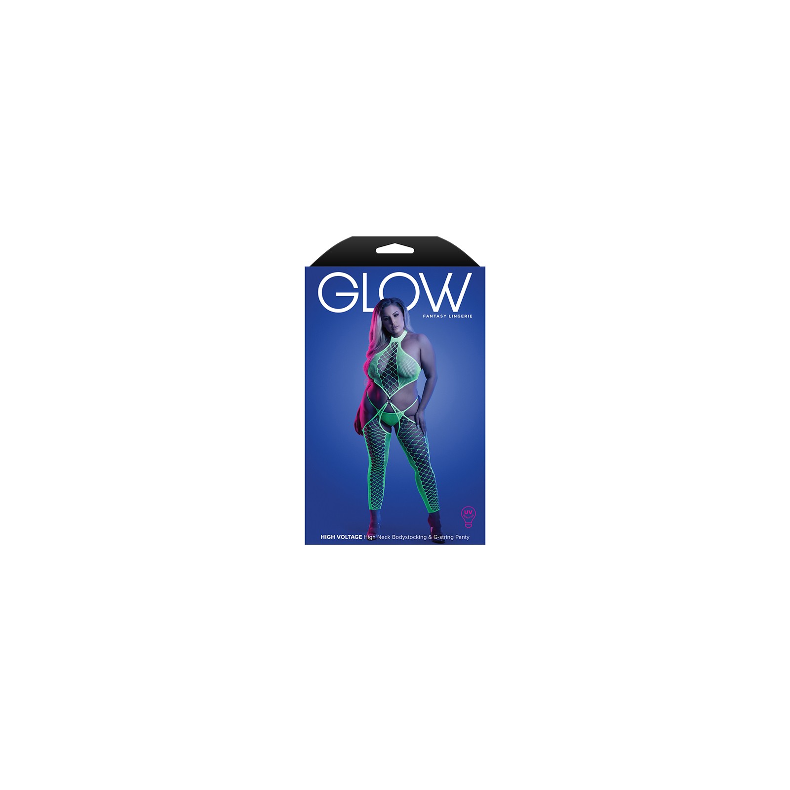 Bodystocking UV Reactivo de Fantasy Lingerie con G-String - Talla Queen