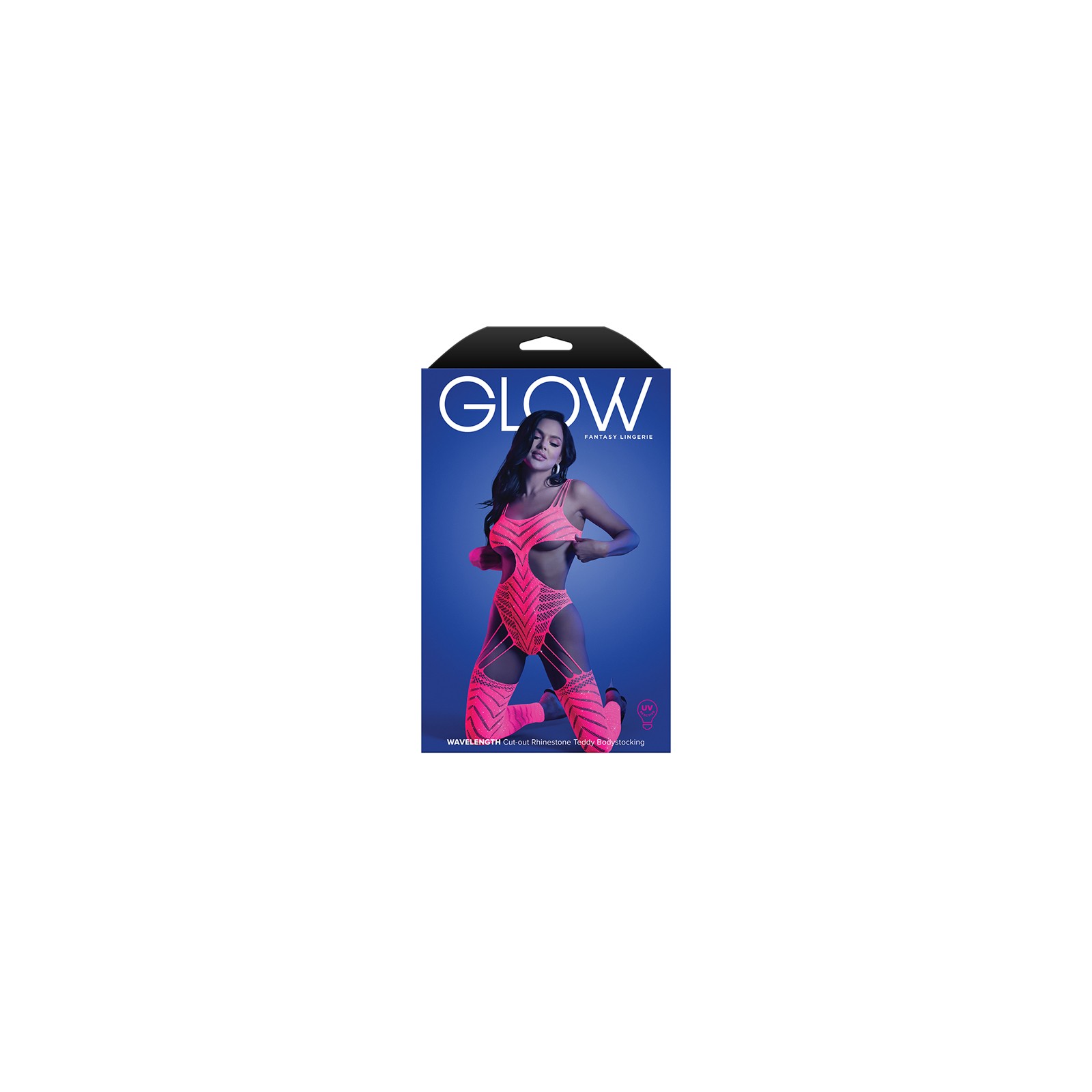 Fantasy Lingerie UV Reactive Rhinestone Teddy Bodystocking