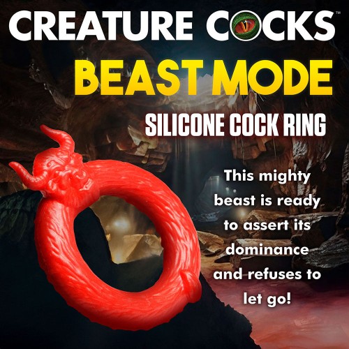 Anillo de Pene de Silicona Beast Mode Blanco - Mejora tu Placer