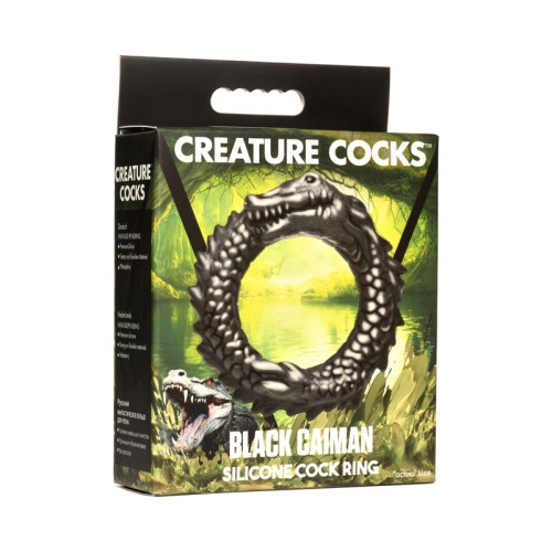 Creature Cocks Black Caiman Silicone Cock Ring - Ultimate Pleasure