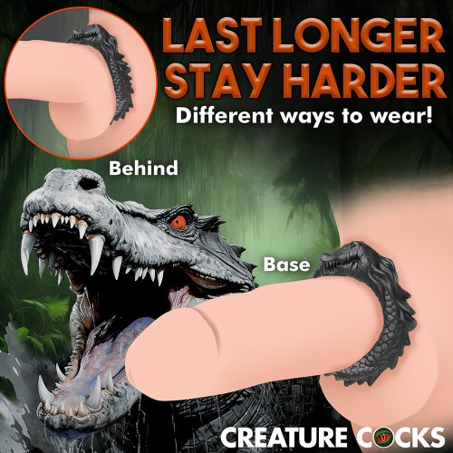 Creature Cocks Black Caiman Silicone Cock Ring - Ultimate Pleasure